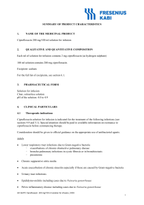 SPC Ciprofloxacin 200mg/100mL solution for infusion