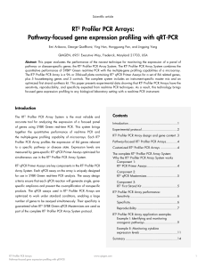 RT2 Profiler PCR Arrays: Pathway-focused gene