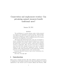 Conservation and employment creation: Can