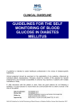 Guidelines for the Self Monitoring of Blood Glucose in Diabetes