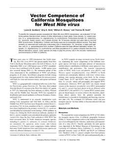 Vector Competence of California Mosquitoes for West Nile virus