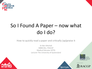 So I found A Paper – now what do I do?