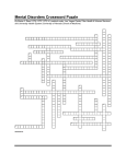 Mental Disorders Crossword Puzzle