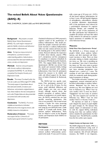 The revised Beliefs About Voices Questionnaire (BAVQ^R)