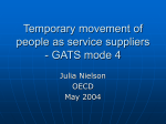 Temporary movement of people as service suppliers