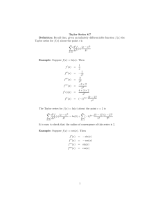 Recall that, given an infinitely differentiable function f