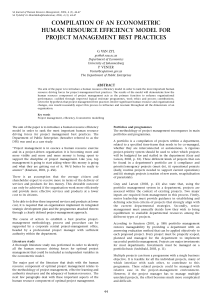 compilation of an econometric human resource efficiency model for