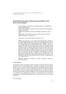 Hydrophobic interactions of phenoxazine modulators with bovine
