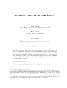 Geographic Dispersion and Stock Returns