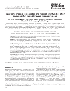 High plasma linezolid concentration and impaired renal function