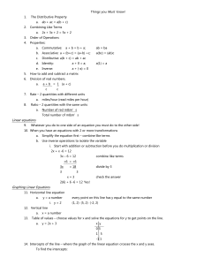 Things you Must know! The Distributive Property ab + ac = a(b + c