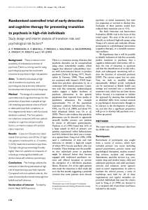 Randomised controlled trial of early detection and cognitive therapy