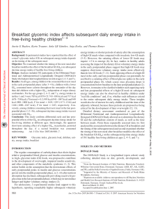 Breakfast glycemic index affects subsequent daily