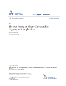 The Weil Pairing on Elliptic Curves and Its Cryptographic Applications