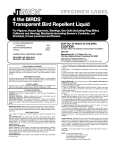 Bird Repellent Liquid Label