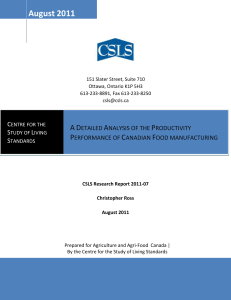 A Detailed Analysis of the Productivity Performance of Canadian