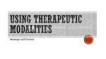 Using therapeutic modalities