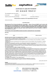 acceptance of liabilities for minors date: 22 - 23 - 24