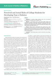 Perceived and Actual Risks of College Students for Developing