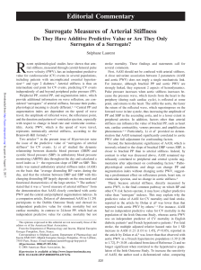 Surrogate Measures of Arterial Stiffness