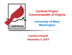 Cardinal Kickoff Presentation - University of Mary Washington