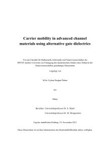 Carrier mobility in advanced channel materials - RWTH