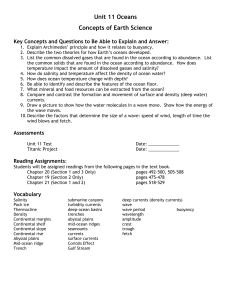 Unit 11 Oceans Concepts of Earth Science Key Concepts and