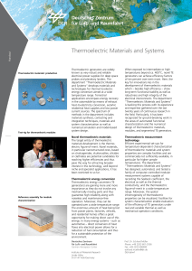 Thermoelectric Materials and Systems