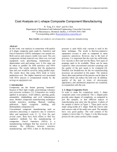 Cost Analysis on L-shape Composite Component Manufacturing