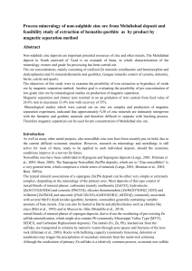 Process mineralogy of non-sulphide zinc ore from Mehdiabad