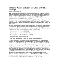 Additional Mental Health Screening Tool for THSteps