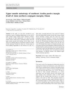 Upper mantle anisotropy of southeast Arabia passive margin [Gulf of