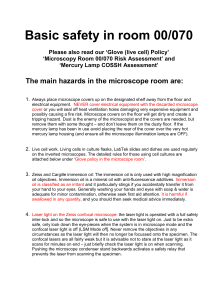 Glove policy in microscope room