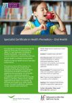 Specialist Certificate in Health Promotion – Oral