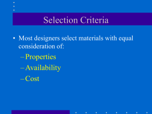 Material Selection - Web Services Overview