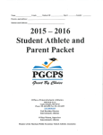 2015 — 2016 Student Athlete and Parent Packet