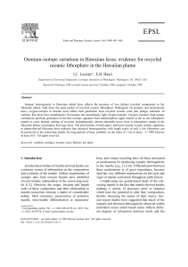 Osmium-isotope variations in Hawaiian lavas: evidence