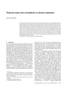 Thermal noise and correlations in photon detection