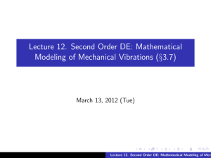 Mathematical Modeling of Mechanical Vibrations
