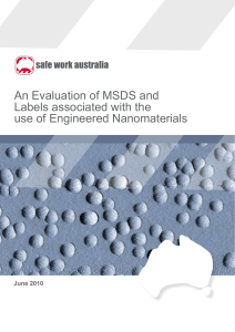 An Evaluation of MSDS and Labels associated with the