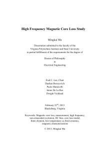 High Frequency Magnetic Core Loss Study