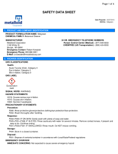 MSDS No: Metgreen - Metalloid Corporation