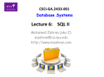Lecture 6: SQL II - NYU Computer Science