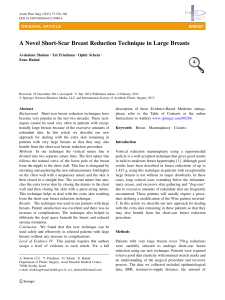 A Novel Short-Scar Breast Reduction Technique in Large Breasts
