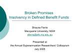 Broken Promises Insolvency in Defined Benefit Funds