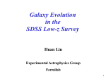 Galaxy Evolution in the SDSS Low
