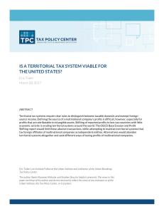 is a territorial tax system viable for the united states?