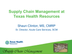 Supply Chain Management at Texas Health Resources Supply