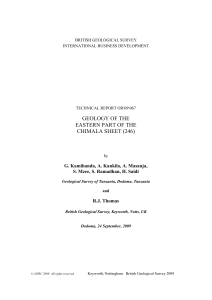 GEOLOGY OF THE EASTERN PART OF THE CHIMALA SHEET (246)