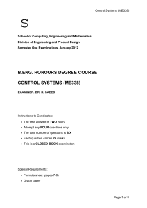 b.eng. honours degree course control systems (me338)